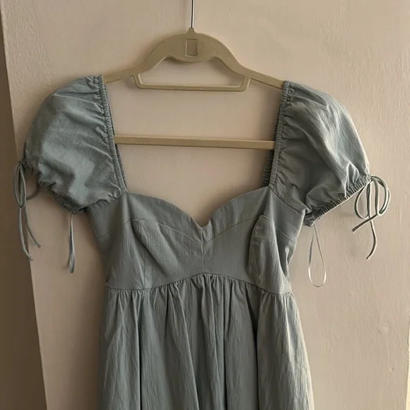 Abercrombie Tie Puff Sleeve Bow Babydoll Dress - Picture 6 of 7